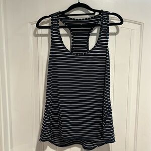 ATHLETA T-Back tank top blue & white stripes